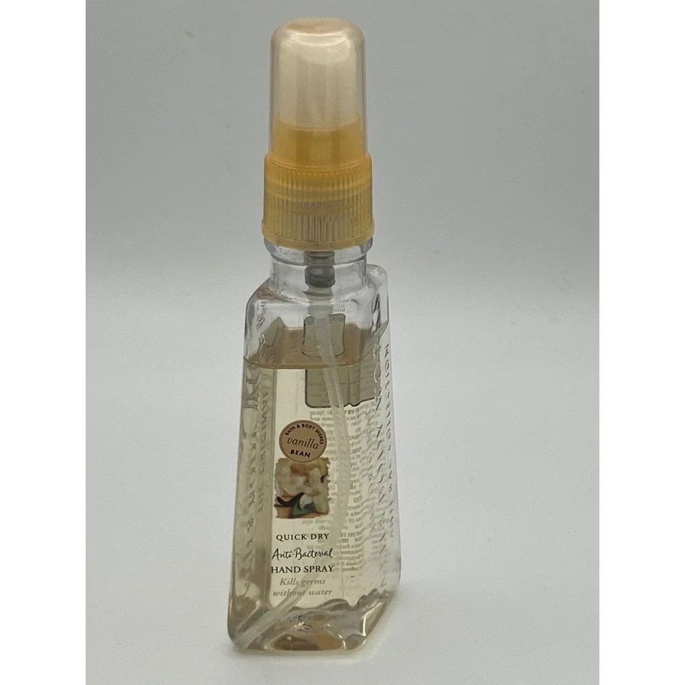 Bath & Body Works Vanilla Bean Anti-Bacterial Hand Spray Quick Dry Vintage 3oz